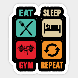 Eat Sleep Repeat Gym Repeat Gift Shirt Sticker